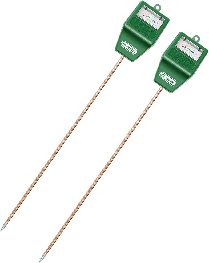Soil Moisture Meter, 2 Pack Long Probe Soil Tester Hygrometer for Houseplants - Plant Water Gauge Meter for Garden Lawn Farm Indoor & Outdoor Use, No Battery Needed, Gardening Gifts by Drmeter