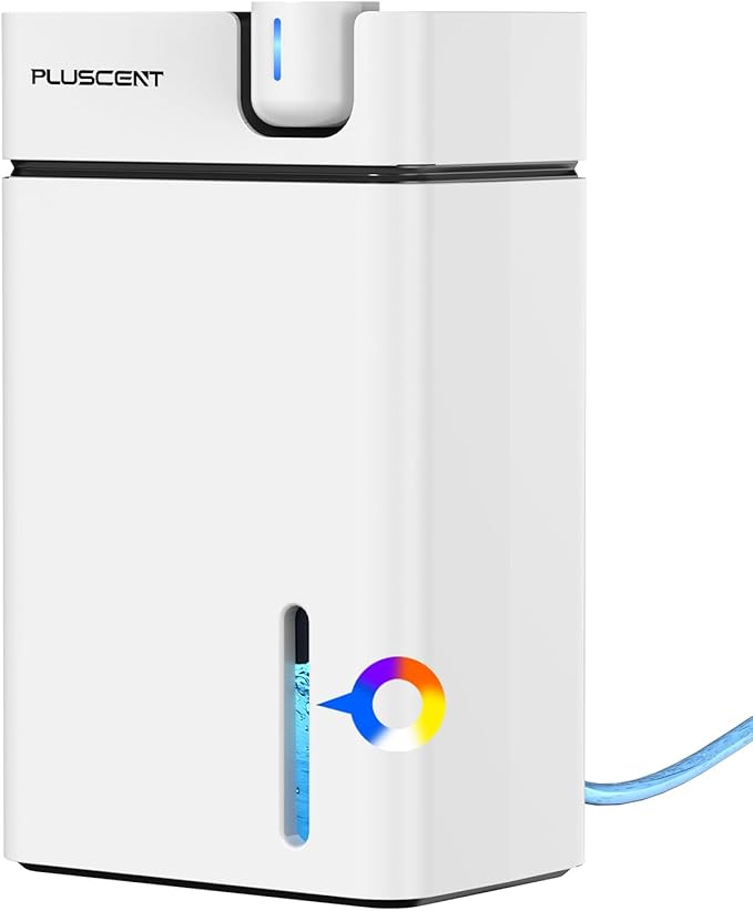 Dehumidifiers for Home, PLUSCENT 1000 Sq.ft Quiet Dehumidifier with Drain Hose for Basement Bedroom Bathroom RV Closet, with 88 OZ Water Tank, Auto Defrost, Auto Shut Off, Sleep Mode, 7 Colors LED by PLUSCENT
