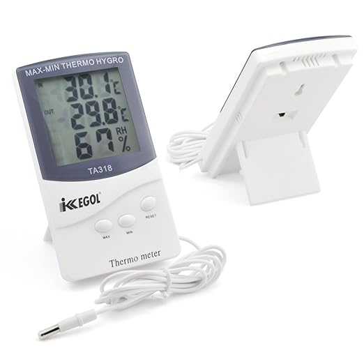 iKKEGOL Dual Sensor LCD Display Indoor Outdoor Digital Thermometer Hygrometer with Max Min Memory - Image 7