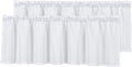 Home Queen Waffle Curtain Valances Window Treatment for Kitchen Bathroom Window, Water Repellent Straight Window Valance, Set of 2, 60 X 16 Inch, White by HomeQueen