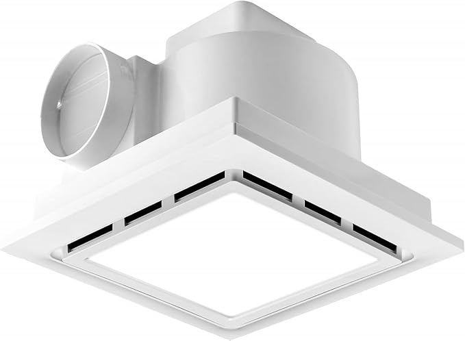 Bathroom Exhaust Fan with LED Light Ceiling Mount Ventilation Fan 118 CFM 1.0 Sones 4 Inch Duct Quiet Bathroom Vent Fan with Light Combo 5000K for Home Bath Hotel-Squares by Unknown