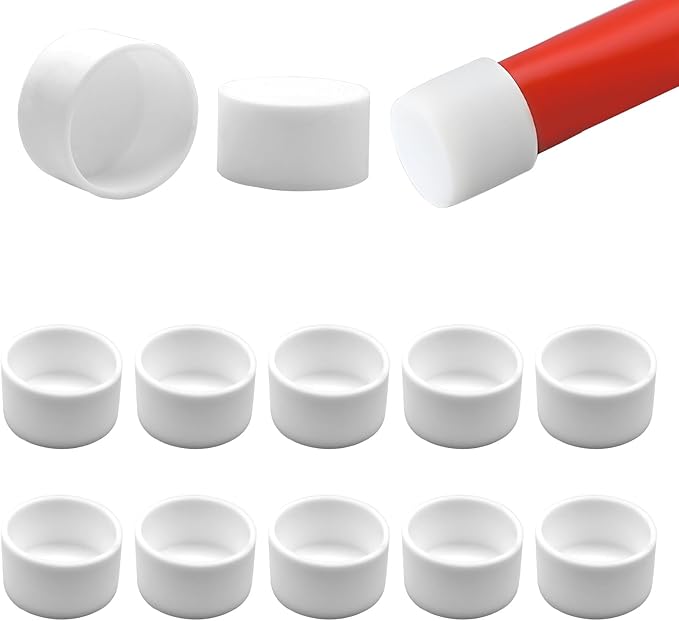 1-1/2" (38.5mm) Silicone Chair Leg Floor Protectors, Rubber Chair Leg Caps, Non-Slip Furniture Pads Round Chair Feet Covers End Caps for Hardwood Floors, Patio & Table Foots, White (10PCS) by EASYEAH