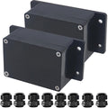 2pcs Project Box ABS Black Electrical Boxes IP65 Outdoor Waterproof Box Electronic Junction Box Fixed Ear Power Enclosure with Cable Glands for DIY Project 3.94 x 2.68 x 1.97 inch by Raculety