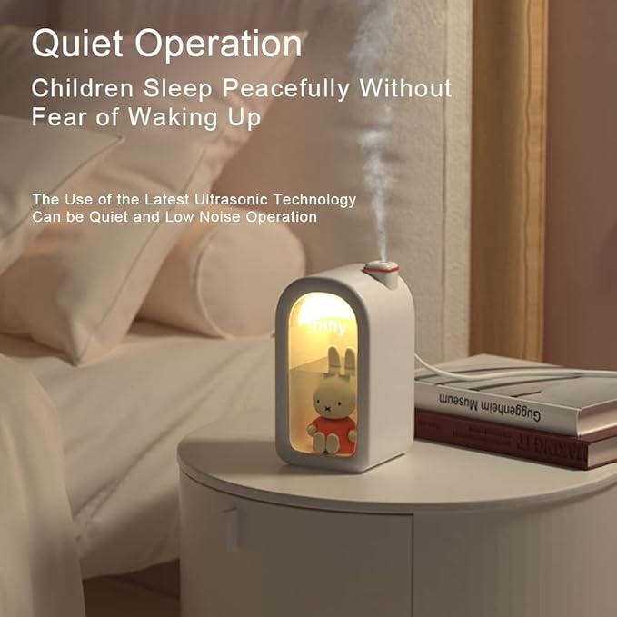 Mipow X Miffy Cool Mist Humidifier - Ultrasonic Quiet , Mini Cute Humidifier with Night Light for Bedroom/Babies Nursery/Office, 380ml - Image 5