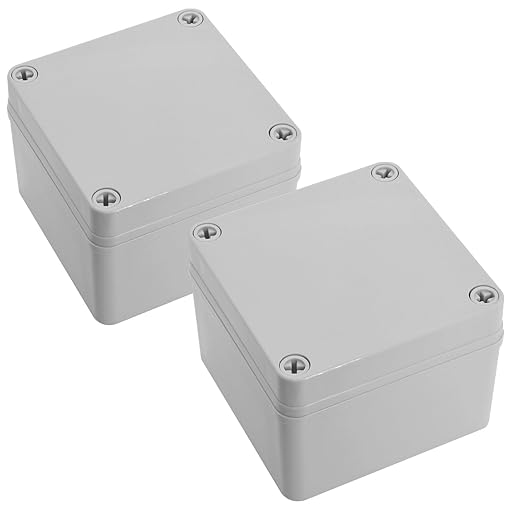 LeMotech IP67 Waterproof Junction Box ABS Plastic Project Box Dustproof Electrical Box Outdoor Enclosure for Electronics DIY Case Gray 3.9X 3.9X 3 inch (100x 100x 75 mm),2 Pack by LeMotech