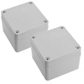 LeMotech IP67 Waterproof Junction Box ABS Plastic Project Box Dustproof Electrical Box Outdoor Enclosure for Electronics DIY Case Gray 3.9X 3.9X 3 inch (100x 100x 75 mm),2 Pack by LeMotech