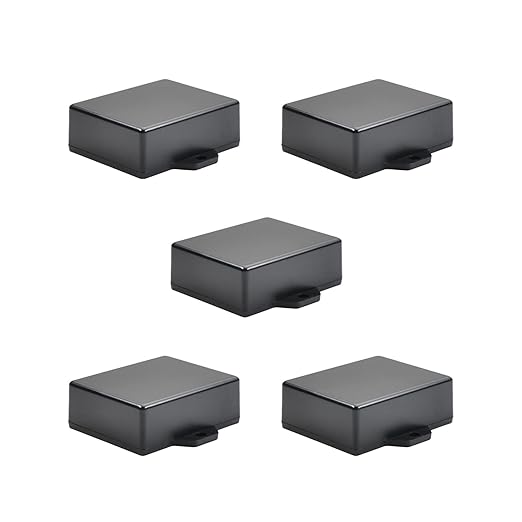 Fielect 5Pcs Project Box ABS Plastic Junction Box Electrical Project Case Enclosure Power Junction Box with Ear, Black, 2.44 x 1.97 x 0.87 inch by Fielect