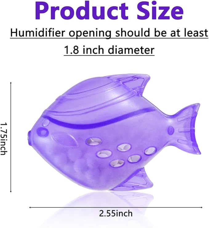 Humidifier Tank Cleaner, 10PCS Universal Humidifier filters fish Compatible with Drop, Droplet, Warm&Cool Mist Humidifiers, Fish Tank, Keep The Water (Fish-Purple) - Image 3