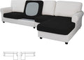 Easy-Going Stretch 4 Pieces Couch Cushion Covers for Sectional Sofa Left/Right L Shape Chaise Lounge Sofa Seat slipcover Anti-Slip Sofa Cover Soft (3 Seater + 1 Chaise, Black) by Easy-Going