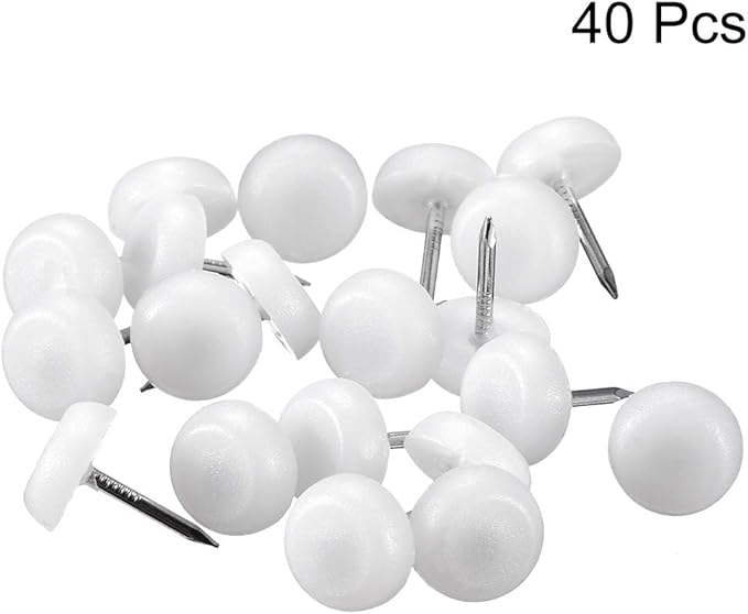uxcell Furniture Feet Nail Plastic Glide Nails Chair Table Leg Protector Pads 12mm Dia White 40pcs - Image 3