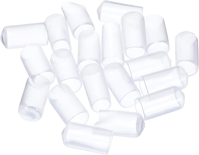 uxcell 20pcs Rubber End Caps 10mm(3/8") ID Vinyl PVC Round Tube Bolt Cap Cover Screw Thread Protectors Clear - Image 4