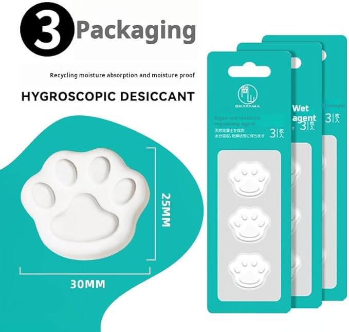 Pet Food Desiccant Strips & Cat Paw Moisture Absorbers Kitchen Items- Food-Grade Silica-Free Dry Food Storage (Claw shape [9 pcs] Food grade moisture absorption,Large) - Image 2