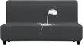 PureFit 100% Dual Waterproof Futon Cover - Stretch Non Slip Fleece Sofa Protector for Couch, Washable, Leakproof Furniture Cover for Kids, Pets, Dog (Dark Gray) by PureFit