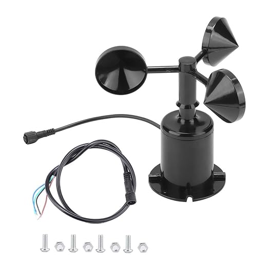 Yosoo Anemometer, 0-70M/S Wind Speed Meter Sensor, Pulse Type, Three Cups, Greenhouses, Weather Stations, Environmental - Image 3