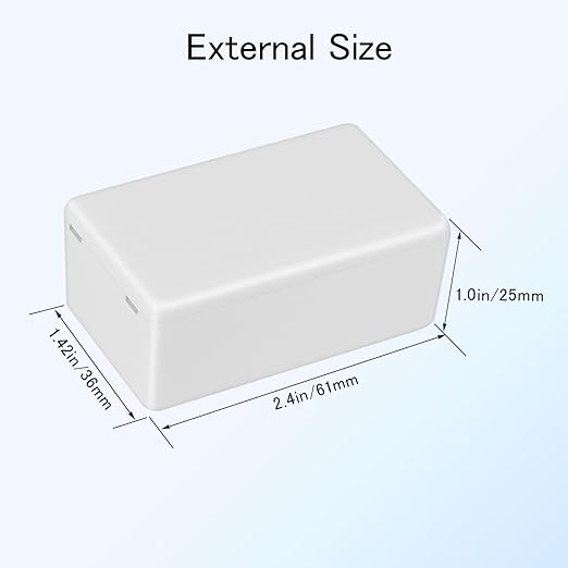 Project Box 8 Pieces Electrical Box Small Junction Box ABS Plastic Enclosure Power Electronic Case White 2.4" x 1.4" x 1"(61 x 36 x 25mm) - Image 3