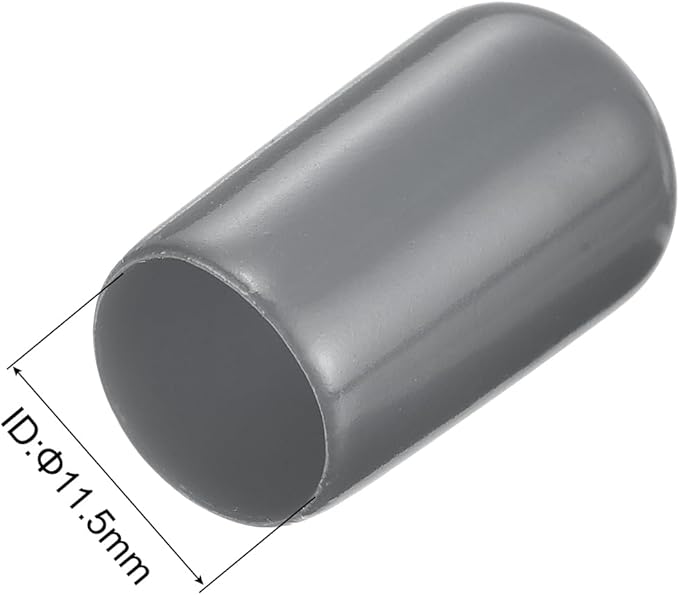 uxcell 20pcs Rubber End Caps 11.5mm ID Vinyl Round Tube Bolt Cap Cover Thread Protectors Dark Grey - Image 3