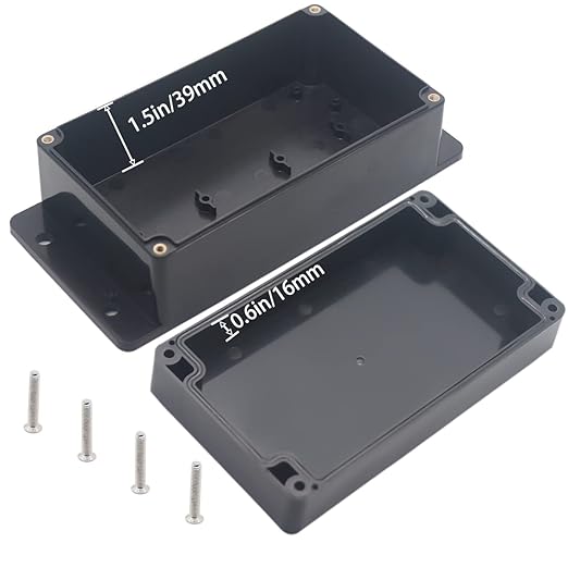 Watertight Junction Box, IP67 Waterproof Project Box Durable ABS Plastic Electronic Enclosure Case for DIY Electrical Project with Wall Fixed Ear 6.22" x 3.54" x 2.52"(158 x 90 x 64 mm) - Image 4
