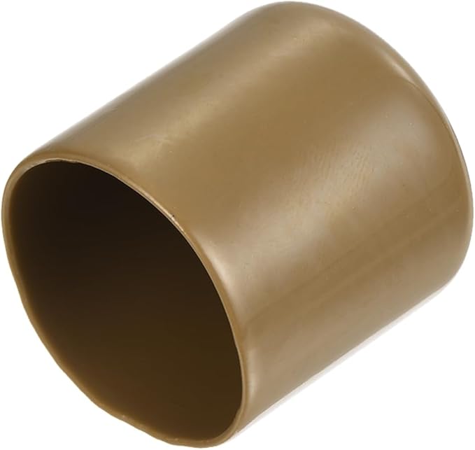 uxcell 20pcs Rubber End Caps 32mm(1 1/4") ID Vinyl PVC Round Tube Bolt Cap Cover Screw Thread Protectors Light Brown by uxcell