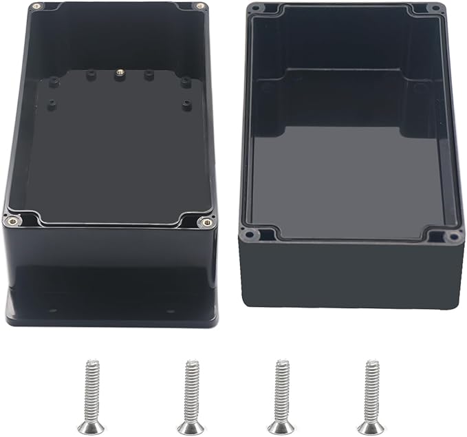 Outdoor Waterproof Junction Box IP67 Project Box ABS Black Electrical Boxes Electronic Enclsoure with Mounting Ear for DIY Project 7.9 x 4.7 x 4.5 inch (200x120x113mm) by Otdorpatio