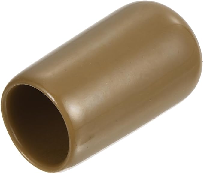 uxcell 20pcs Rubber End Caps 10mm(3/8") ID Vinyl PVC Round Tube Bolt Cap Cover Screw Thread Protectors Light Brown by uxcell