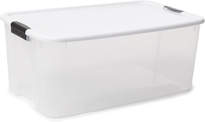 Sterilite 12-Pack Ultra Latching Box, Storage Bins with Lids, Clear Plastic, 116 Quart - Heavy-Duty Organizing Containers for Closet, Bathroom, and Office - Image 7