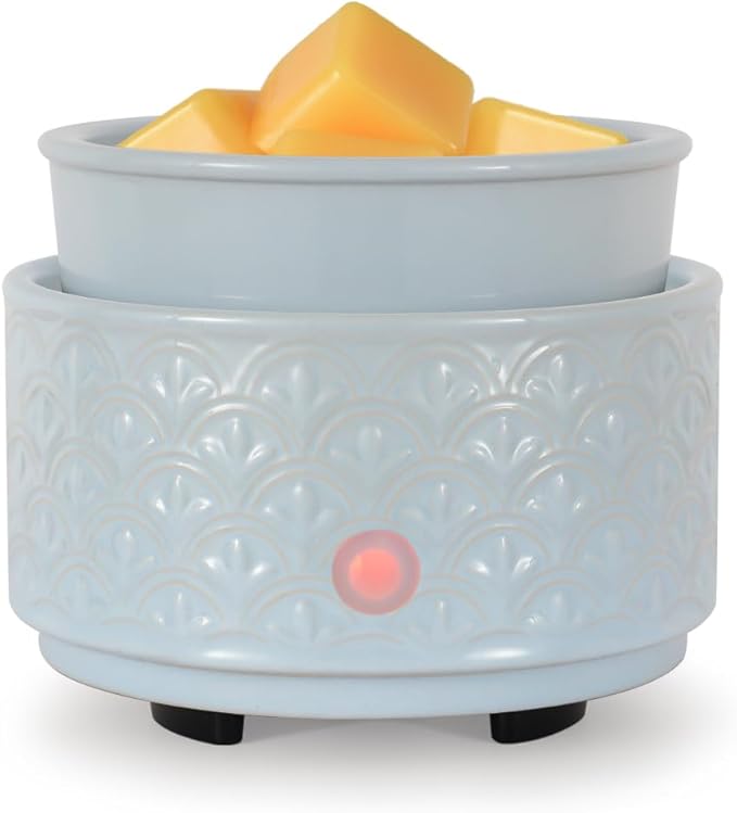 kobodon Ceramic Wax Melt Warmer - 3-in-1Electric Wax Warmer-Fragrance Candle Burner for Scented Wax Tarts and Essential Oils - Wax Melts as Gifts for Moms Grandma Women Girls（Blue） by Kobodon
