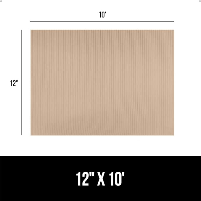 GORILLA GRIP DuraGuard Shelf Liner, Non-Adhesive Cabinet Liners for Kitchen Drawers, Shelves, Refrigerator, Pantry Storage, Bathroom Closet, Durable Waterproof BPA Free Ribbed Plastic, 12x10 Beige - Image 8