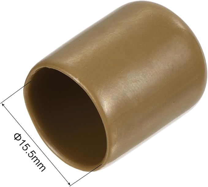 uxcell 20pcs Rubber End Caps 15.5mm(5/8") ID Vinyl PVC Round Tube Bolt Cap Cover Screw Thread Protectors Light Brown - Image 3