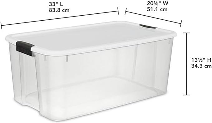 Sterilite 8-Pack Ultra Latching Box, Storage Bins with Lids, Clear Plastic, 116 Quart - Heavy-Duty Organizing Containers for Closet, Bathroom, and Office - Image 2