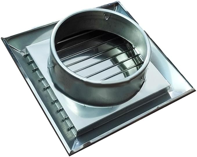 Stainless Steel Square Wall Vent for Exterior Walls – Rainproof & Windproof Louver Exhaust Grill, Compatible with 100mm or 150mm Ducts, 160x160mm /(100mm) by Unknown
