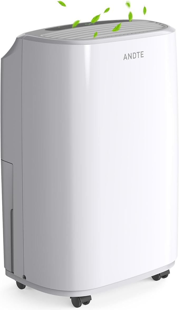 2500 Sq.Ft Dehumidifier for Home Basement, ANDTE 34 Pints Dehumidifier with Drain Hose with Smart Humidity Control, 3 Operation Modes, Powerful Moisture Removal for Large Room, RV, Bathroom, Bedroom by ANDTE