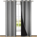 NICETOWN Blackout Curtains 80 inches Long, Full Light Blocking Drapes with Black Liner for Nursery, Thermal Insulated Draperies for Hall, Villa (Silver Grey, 2 Pieces, 42" Wide Each Panel) by NICETOWN