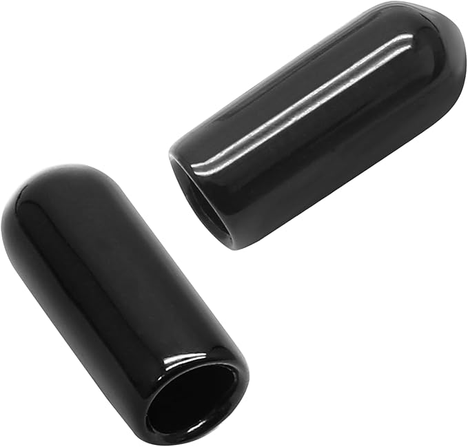 24 Pcs Round Rubber End Caps, 1/5" (5mm) ID Vinyl Flexible Screw Thread Protectors, Black Bolt End Caps for Metal Tubing Rod Bolt - Image 6
