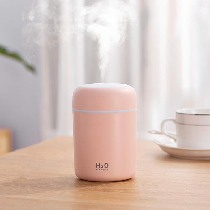 Colorful Cool Mini Humidifier, Essential Oil Diffuser, Aroma Essential USB Personal Desktop Humidifier for Car, Office Room, Bedroom etc,2 Adjustable Mist Modes (Pink) - Image 3