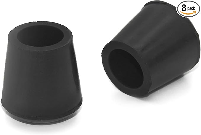 Flyshop 5/8", 16 mm, Patio Round Chair Leg Caps, Furniture Table Feet Covers Floor Protectors, Anti-Skid Durable Thick Rubber Leg Tips, 8 Pack, Black by Flyshop