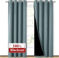 NICETOWN 100% Blackout Curtains 84 inches Long, Pair of Energy Smart & Noise Blocking Out Drapes for Baby Room Window, Thermal Insulated Guest Room Lined Window Dressing(Greyish Blue, 52 inches Wide) by NICETOWN