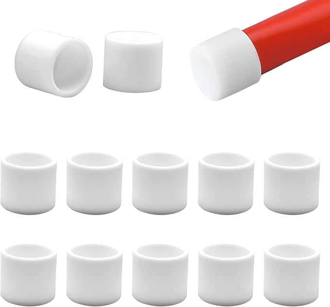 1-1/16" (26.7mm) Silicone Chair Leg Floor Protectors, Rubber Chair Leg Caps, Non-Slip Furniture Pads Round Chair Feet Covers End Caps for Hardwood Floors, Patio & Table Foots, White (10PCS) by EASYEAH