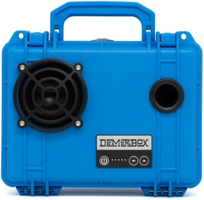 DemerBox: Waterproof, Portable, and Rugged Outdoor Bluetooth Speakers. Loud Sound + Deep Bass, 40+ hr Battery Life, Dry Box + USB Charging, Multi-Pairing Party Mode (Roseau Blue DB1 Speaker) by DemerBox