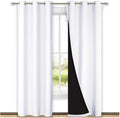 NICETOWN White Blackout Curtains 84 inches Long, Full Light Blocking Drapes with Black Liner for Nursery, Thermal Insulated Draperies for Hall, Villa (2 Pieces, 42 inches Wide Each Panel, Pure White) by NICETOWN