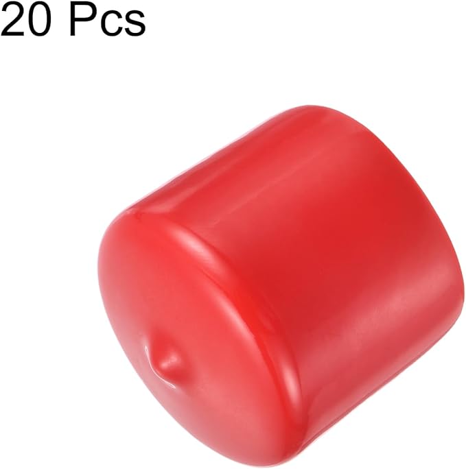 uxcell 20pcs Rubber End Caps 35mm ID Vinyl Round Tube Bolt Cap Cover Thread Protectors Red - Image 2