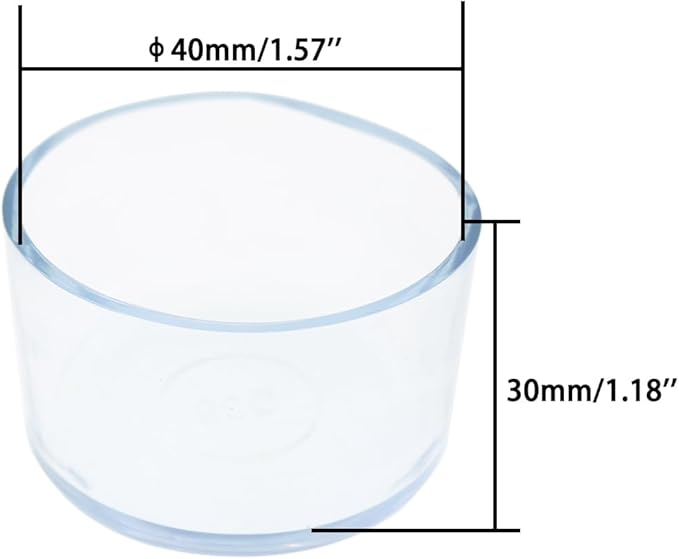 Round Chair Leg Caps,PVC Furniture Feet Covers,TTZEZE Transparent Round Floor Protectors,Clear Table Feet Covers Preventing Plastic Chair Leg Covers Scratches and Noise 40mm/1.57'', 12 - Image 2