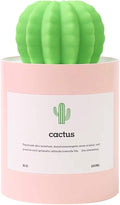 Mini Humidifier, 280ml USB Cool Mist Portable Cactus Air humidifier, Ultra-Quiet Operation for Bedroom Home Office Yoga Car Travel(Pink) by Unknown