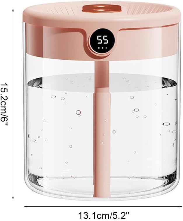Smart Humidifier, Double Nozzle Cool Mist Humidifier with Night Light, 2L Top Fill Air Humidificador for Home Bedroom Office - Image 2