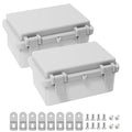 Junction Box, ABS Plastic IP65 Waterproof Dustproof Universal Electrical Enclosure, Hinged Shell Outdoor and Indoor Project Box, 5.9"x 3.9"x 2.8"(150x100x70mm), 2 Pack by LMioEtool