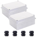 Electrical Box, 2 PCS Outdoor Waterproof Box IP65 Junction Box with Reserved Holes,ABS Plastic Project Box Power Cord Enclosure White 5.9 x 4.3 x 2.8 inch(150x110x70mm) by LuSumtly