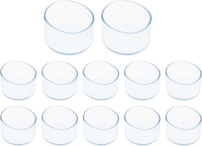 Round Chair Leg Caps,PVC Furniture Feet Covers,TTZEZE Transparent Round Floor Protectors,Clear Table Feet Covers Preventing Plastic Chair Leg Covers Scratches and Noise 50mm/1.97'', 12 by TTZEZE