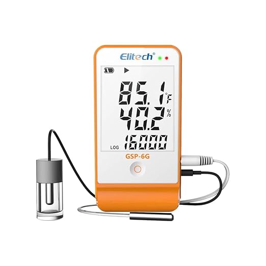(Pack of 2) Multiuse Digital Temperature and Humidity Thermal Mapping Area Mapping Data Logger with Glycol (Range: -40 to 85°C) for Medicine, Vaccine Storage & Monitoring | Model: Elitech GSP-6 Pro by Unknown
