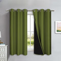 NICETOWN 100% Blackout Lined Curtains, Olive Green, 1 Pair, 42" Width x 63" Length Each Panel, 2 Thick Layers Completely Blackout Window Treatment Panels Thermal Insulated Drapes for Kitchen by NICETOWN
