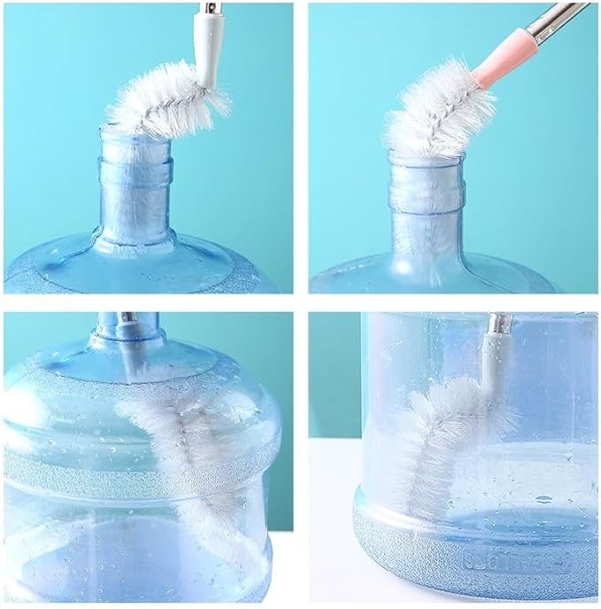 LUFOX 2 Pack 28" Long Bottle Brush, 3 & 5 Gallon Bottle Cleaner Brush, Bendable Replaceable Brush Head Bottle Cleaning Brush for Family - Image 2