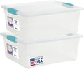 Tribello Plastic Storage Containers, 12 Qt, Clear with Lids, 2 Pack, Made in USA (Deep - 14 x 11 x 6) by Tribello